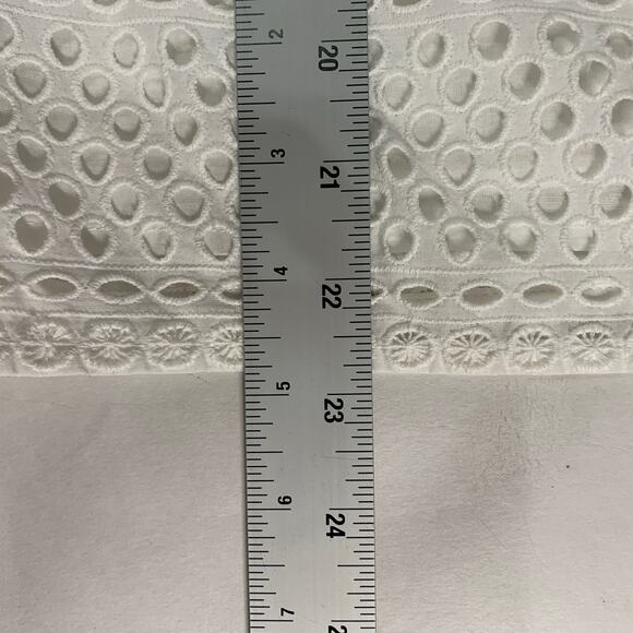 Michael Kors S White Eyelet Top Cap Sleeves Lined Feminine Summer - Picture 7 of 9